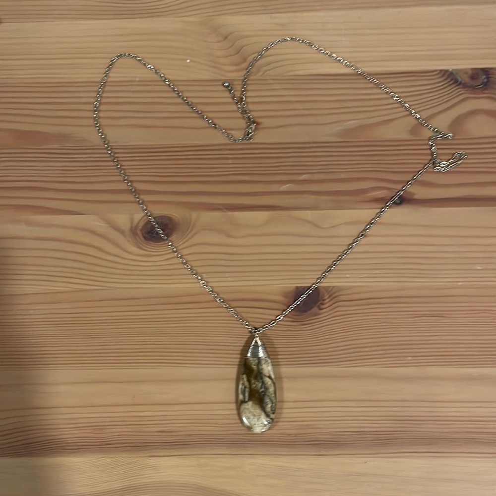 Tortoise long pendant necklace